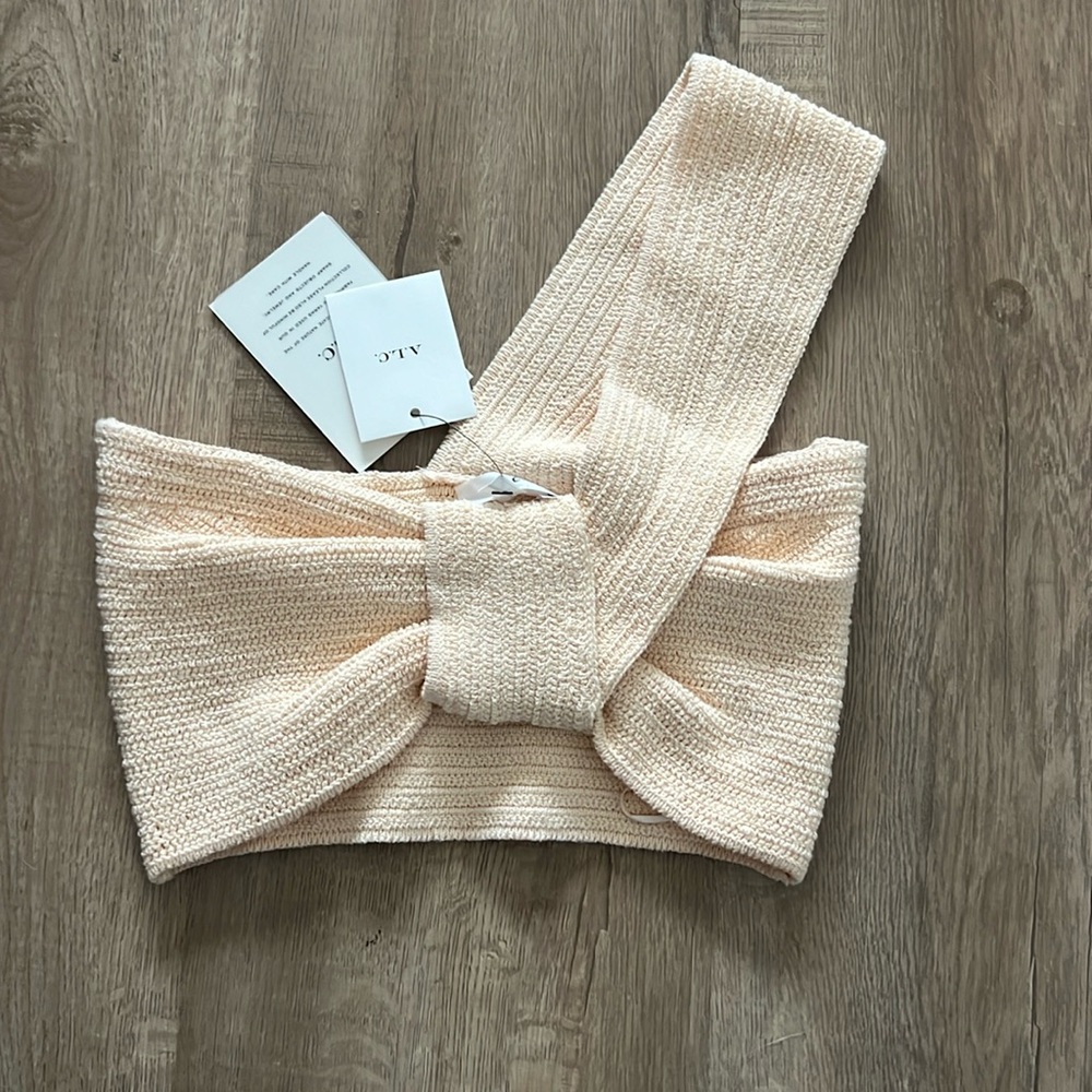 ALC one shoulder sleeveless knit crop top